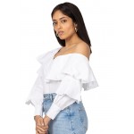 Dropping Shoulder Ruffle Shirt